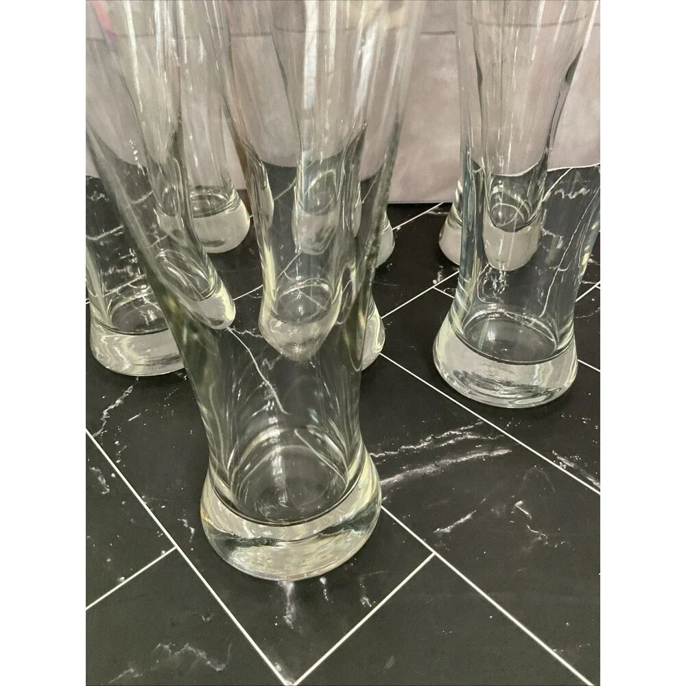 Pilsner 9.25” X 3.25” Mouth Glasses, Set of 7 Great Shape